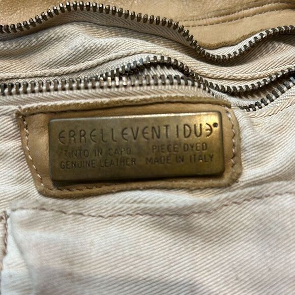 Errelleventidue Italian Leather Handbag Satchel Purse Floral Cutout Stud Detail - Picture 10 of 13